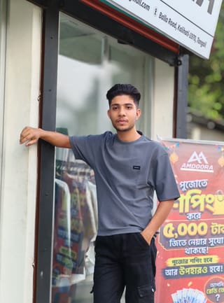 Amdoora Classic Solid Slate Grey Casual T-Shirt 2
