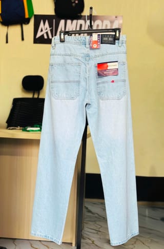 Amdoora Ice Blue Washed Semi Baggy Jeans 3