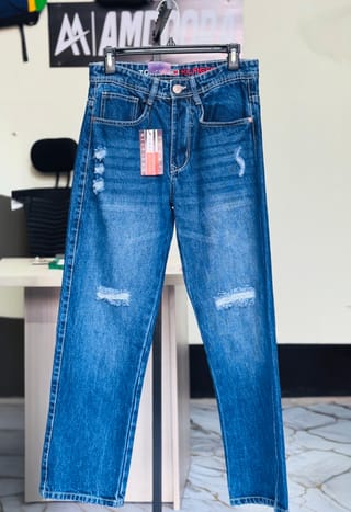 Amdoora Dark Blue Distressed Semi Baggy Jeans 2