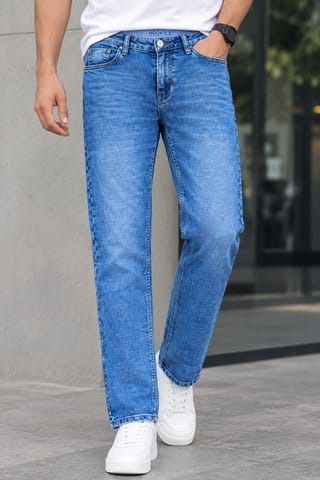 Amdoora Light Blue Classic Washed Slim Fit Jeans 1