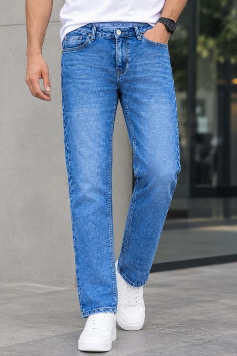 Amdoora Light Blue Classic Washed Slim Fit Jeans