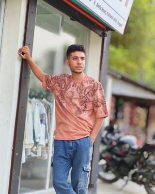 Amdoora Peach Paisley Graphic T-Shirt 2