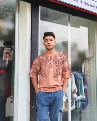 Amdoora Peach Paisley Graphic T-Shirt 1