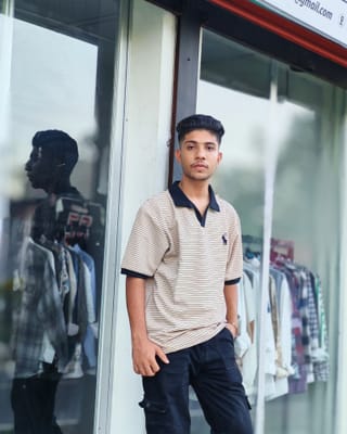 Amdoora Casual Striped Polo - Beige 1