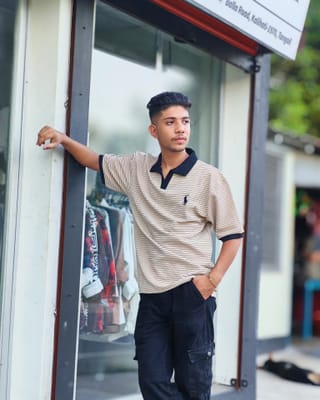 Amdoora Casual Striped Polo - Beige 2
