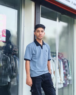 Amdoora Sky Blue Stripe Contrast Polo 1