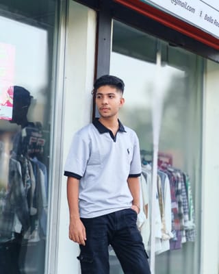 Amdoora Ash Grey Textured Polo Shirt 3