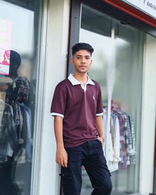 Amdoora Maroon Contrast Collar Polo Shirt 2