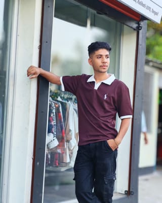 Amdoora Maroon Contrast Collar Polo Shirt 3