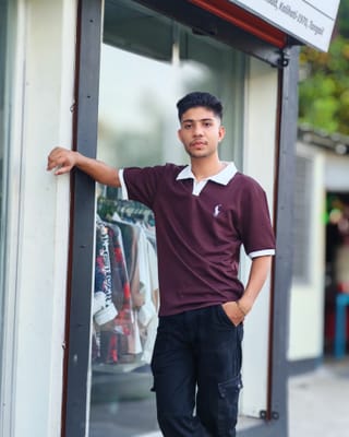 Amdoora Maroon Contrast Collar Polo Shirt 4