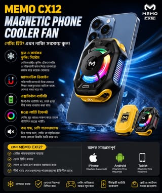 MEMO CX12 Magnetic Phone Cooler Fan wirelesss 2