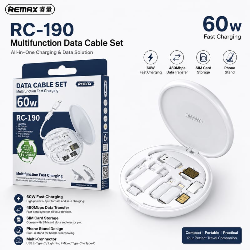  Remax RC-190 Multifunction Data Cable Set