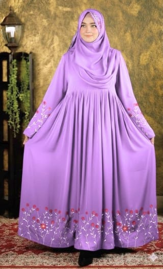 Rajanigandha Dubai Cherry Embroidery Borka with Matching Hijab 3
