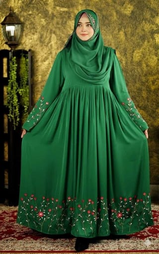 Rajanigandha Dubai Cherry Embroidery Borka with Matching Hijab 5