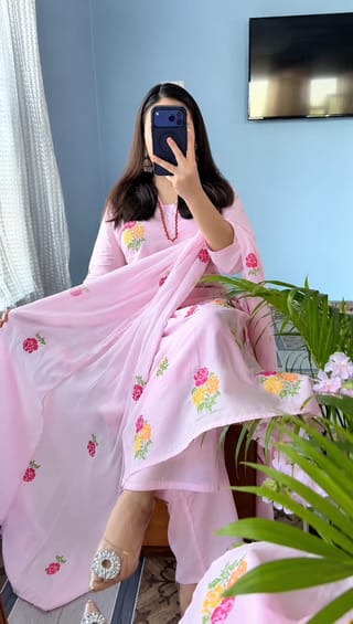 Exclusive Cotton Embroidery Gharara Dress Set for Women | Premium Three Piece 2