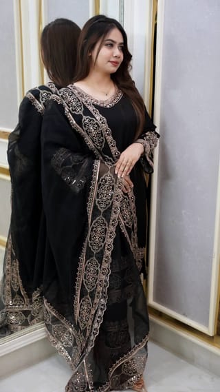 Premium Sequence Embroidery Rayon Cotton Three Piece Collection 1