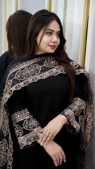 Premium Sequence Embroidery Rayon Cotton Three Piece Collection 3