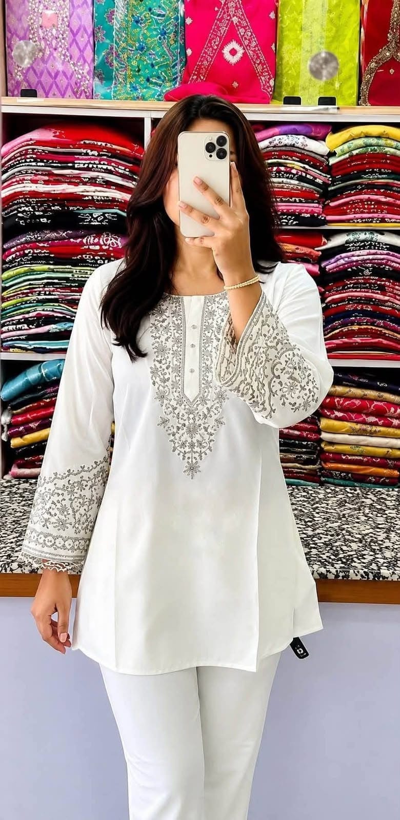 Premium Linen Embroidery Short Kurti for Women | One Piece Kurti