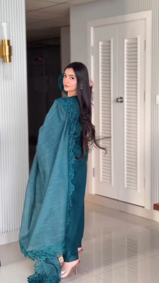Premium Embroidery Three Piece – Soft Cotton with Georgette Dupatta 2
