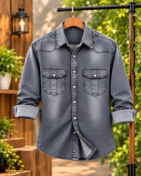 Premium Trendy Denim Shirt for Men – GSM 220+