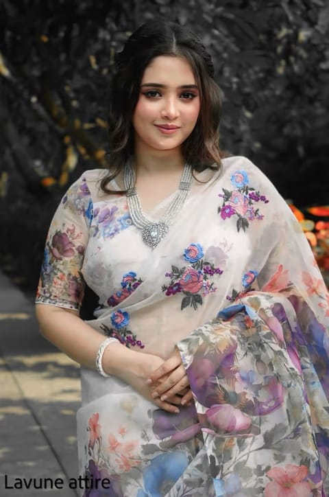 Chanderi silk sharee with blause pcs