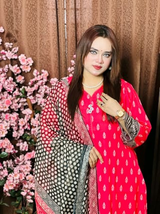 Digital Printed Stitched 3 Piece ​China Microstich Fabric With Tassle Work 3