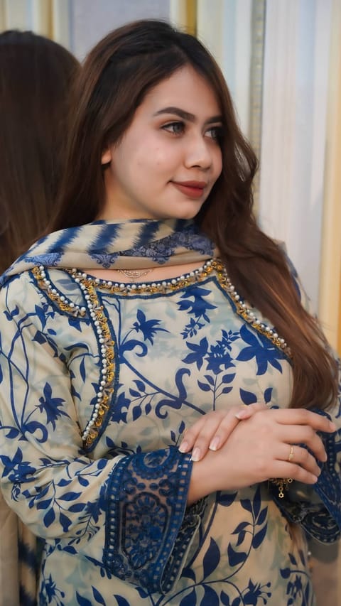 👗𝐃𝐢𝐠𝐢𝐭𝐚𝐥 𝐏𝐫𝐢𝐧𝐭𝐞𝐝 3 𝐏𝐢𝐞𝐜𝐞𝐬👗​𝐅𝐚𝐛𝐫𝐢𝐜 :  China Microstich *With Lase Work* Smooth (𝐊𝐚𝐦𝐢𝐣 + 𝐏𝐚𝐧𝐭 )