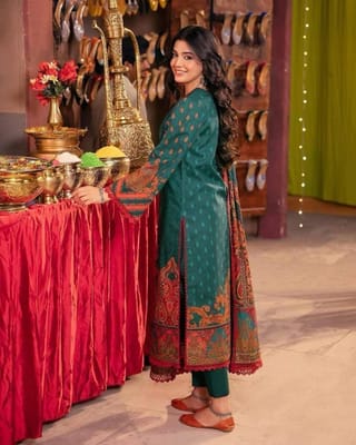 👗𝐃𝐢𝐠𝐢𝐭𝐚𝐥 𝐏𝐫𝐢𝐧𝐭𝐞𝐝 3 𝐏𝐢𝐞𝐜𝐞𝐬👗​𝐅𝐚𝐛𝐫𝐢𝐜 :  China Microstich *With Lase Work* Smooth (𝐊𝐚𝐦𝐢𝐣 + 𝐏𝐚𝐧𝐭 ) 3