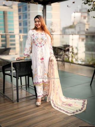 👗𝐃𝐢𝐠𝐢𝐭𝐚𝐥 𝐏𝐫𝐢𝐧𝐭𝐞𝐝 3 𝐏𝐢𝐞𝐜𝐞𝐬👗​𝐅𝐚𝐛𝐫𝐢𝐜 :  China Microstich *With Lase Work* Smooth (𝐊𝐚𝐦𝐢𝐣 + 𝐏𝐚𝐧𝐭 ) 2