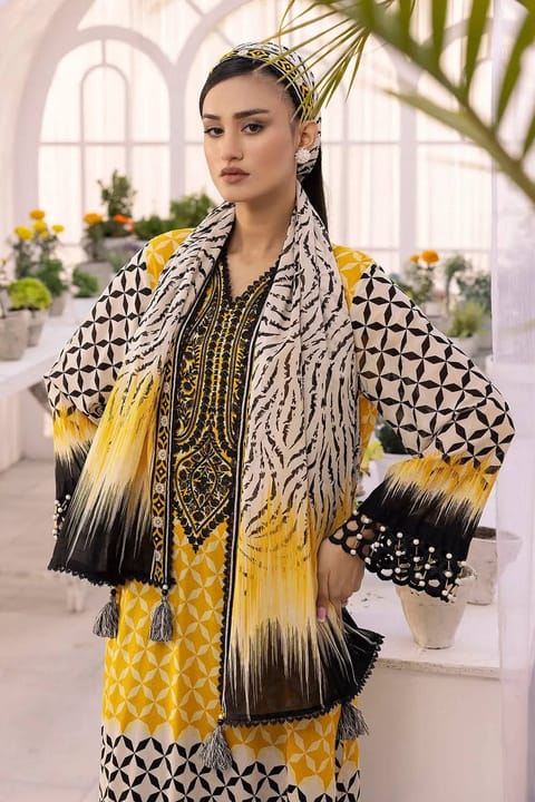 👗𝐃𝐢𝐠𝐢𝐭𝐚𝐥 𝐏𝐫𝐢𝐧𝐭𝐞𝐝 3 𝐏𝐢𝐞𝐜𝐞𝐬👗​𝐅𝐚𝐛𝐫𝐢𝐜 :  China Microstich *With Lase Work* Smooth (𝐊𝐚𝐦𝐢𝐣 + 𝐏𝐚𝐧𝐭 )
