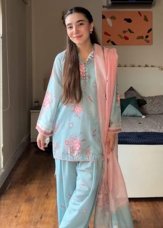 👗𝐃𝐢𝐠𝐢𝐭𝐚𝐥 𝐏𝐫𝐢𝐧𝐭𝐞𝐝 3 𝐏𝐢𝐞𝐜𝐞𝐬👗​𝐅𝐚𝐛𝐫𝐢𝐜 :  China Microstich *With Lase Work* Smooth (𝐊𝐚𝐦𝐢𝐣 + 𝐏𝐚𝐧𝐭 ) 3