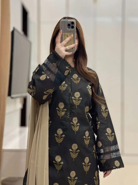 👗ডিজিটাল প্রিন্টেড ৩ পিস👗