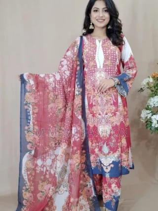 👗𝐃𝐢𝐠𝐢𝐭𝐚𝐥 𝐏𝐫𝐢𝐧𝐭𝐞𝐝 3 𝐏𝐢𝐞𝐜𝐞𝐬👗​𝐅𝐚𝐛𝐫𝐢𝐜 :  China Microstich *With Lase Work* Smooth (𝐊𝐚𝐦𝐢𝐣 + 𝐏𝐚𝐧𝐭 ) 2