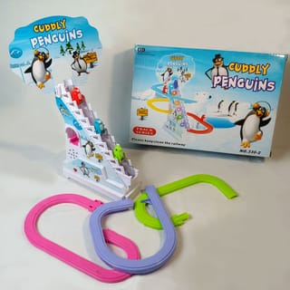 Penguin Go Racer Track and Climbing Stairs Toys for Toddlers-Penguin Slide Roller Coaster Fun Game Toy for Kids with Music & Flashing Light 4
