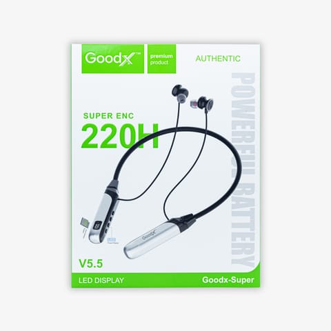 GOODX SUPER ENC 220H NECKBAND with DISPLAY & TF CARD SUPPORT