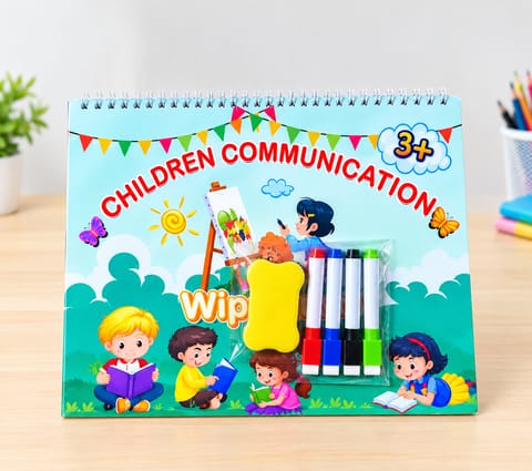 Children Communication Wipe Book for kids All Subject Writing Practice with Murker and Duster - বাচ্চাদের লেখা শেখার বই