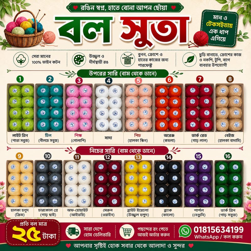 বল সুতা – চুড়ি বানানোর জন্য
