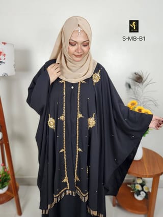 Malabis Short Cape Abaya (Black) 1