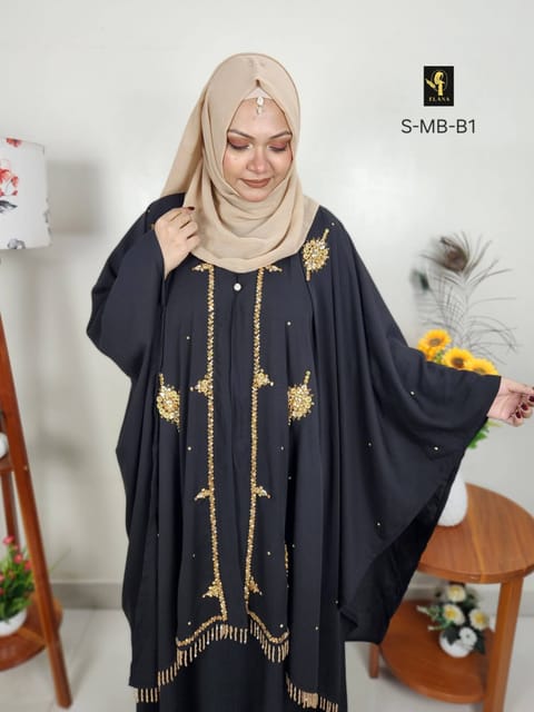 Malabis Short Cape Abaya (Black)