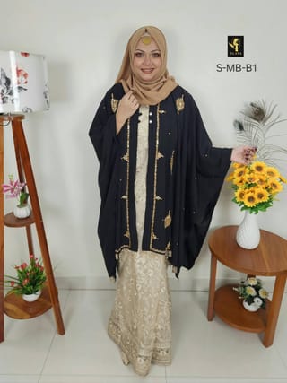 Malabis Short Cape Abaya (Black) 2