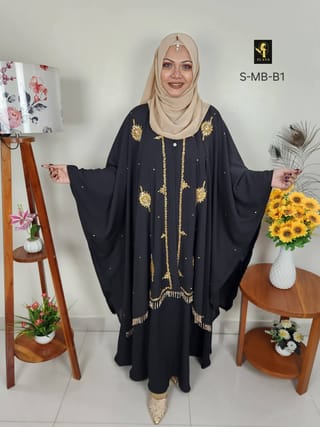 Malabis Short Cape Abaya (Black) 4
