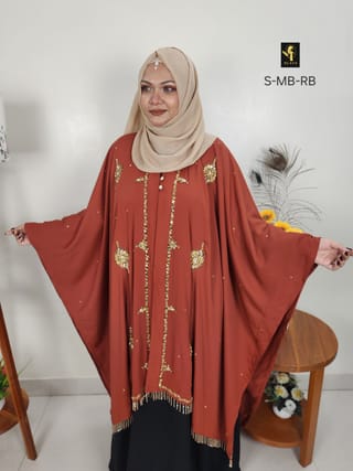 Malabis Short Cape Abaya (Brick) 1