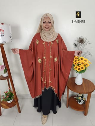 Malabis Short Cape Abaya (Brick) 3