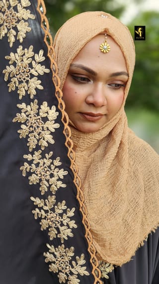 Premium Embroidery Short Cape Abaya (Black) 1