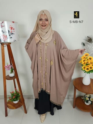Malabis Short Cape Abaya (Beaver Brown) 3
