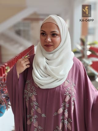 Hand Karchupi Short Cape Abaya (Plum Purple) 3