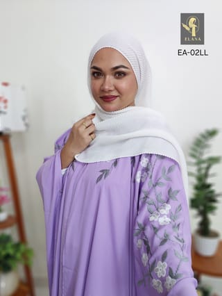 Embroidery Short Cape Abaya (Lavender) 2