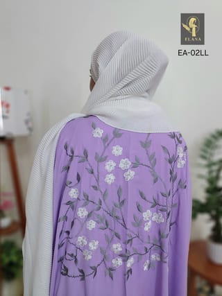Embroidery Short Cape Abaya (Lavender) 3