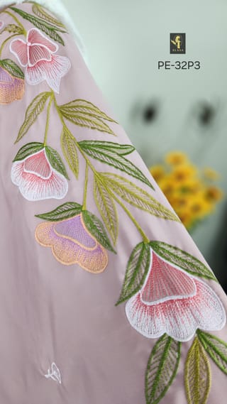 Premium Embroidery Short Cape Abaya (Light Mauve Pink) 3