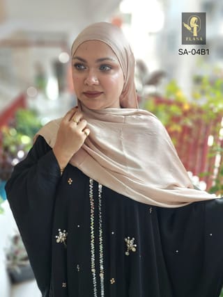 Stone Short Cape Abaya (Black) 2